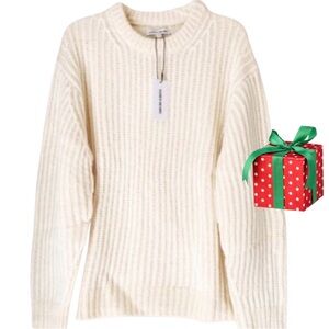 Elizabeth and James Cream Fisherman’s Rib Sweater SIze XXL